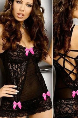 Lace Bow Lingerie Set with Butterfly Design