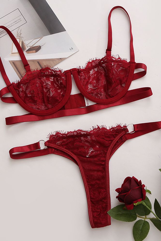 Cross-Border Sexy Lingerie with Underwire and Sheer Design