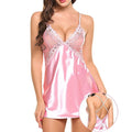 Women's Satin Lace Pajamas V-neck Beach Cover-up