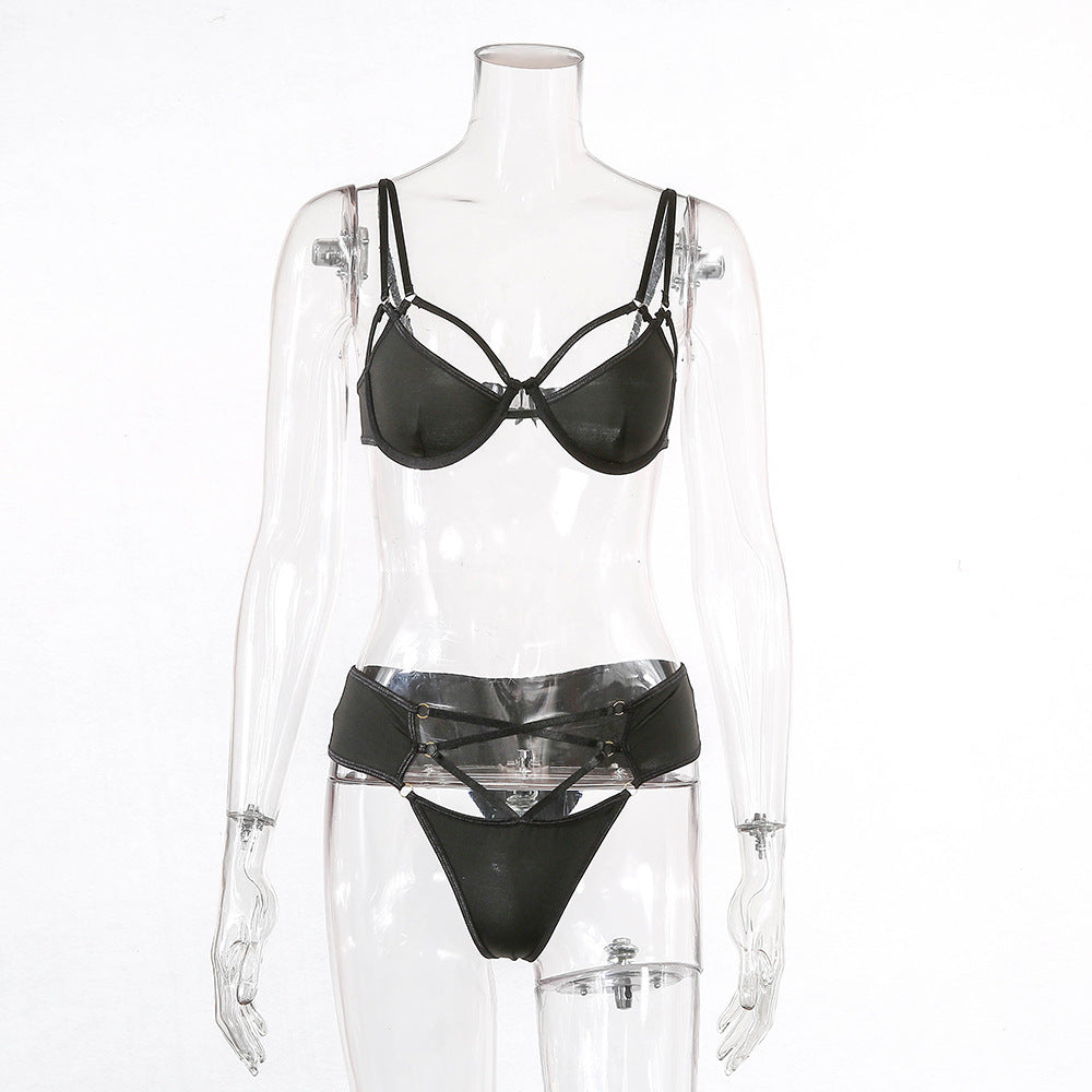 Sexy Lace Lingerie Set with Underwire and Cutouts