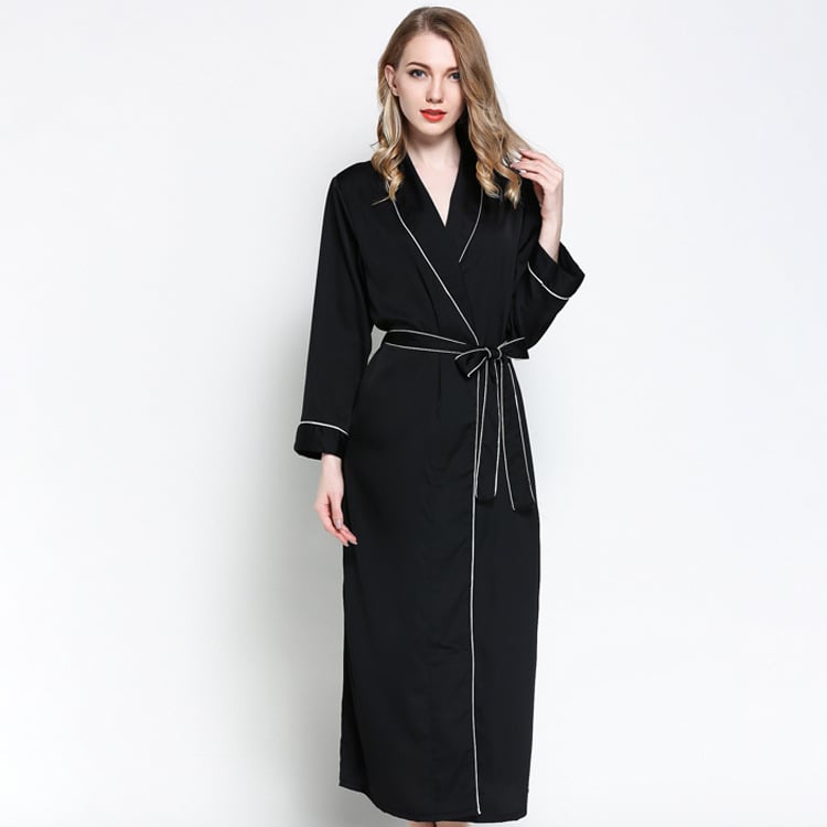 Silk Lace Pajamas and Bathrobe for Home Wear