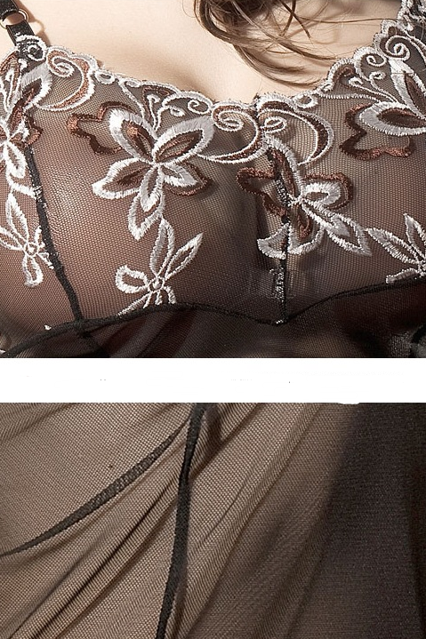Elegant Embroidered Nightgown & Lingerie Set
