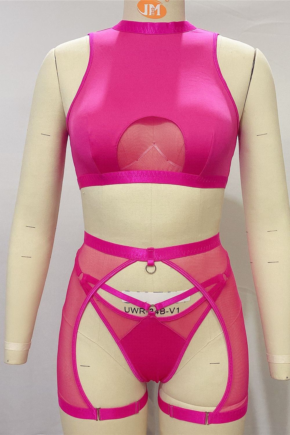 Fashionable Black Wireless Lingerie Set - 3 Pieces