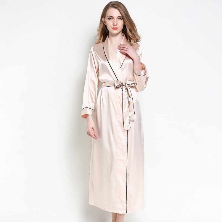 Silk Lace Pajamas and Bathrobe for Home Wear