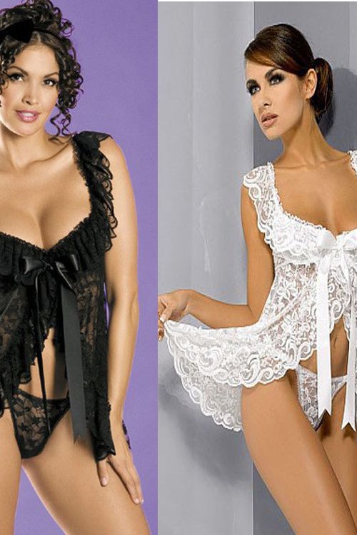 Lingerie Set with Rose Lace Detailing