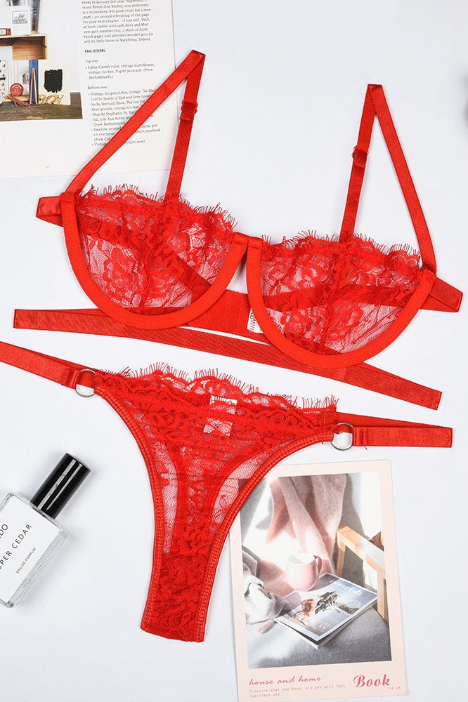 Cross-Border Sexy Lingerie with Underwire and Sheer Design