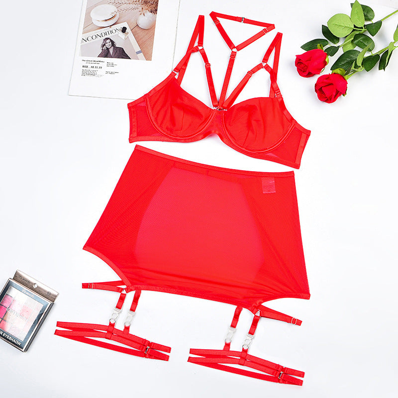 2022 Women's Fashion Breathable Mesh Lingerie Set
