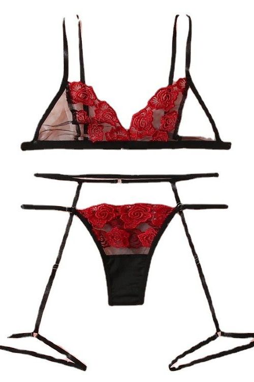 Lace Embroidered Sexy Lingerie Set for Women