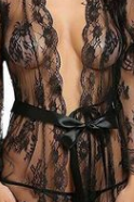 Lace Robe and Strap Nightgown Lingerie Set