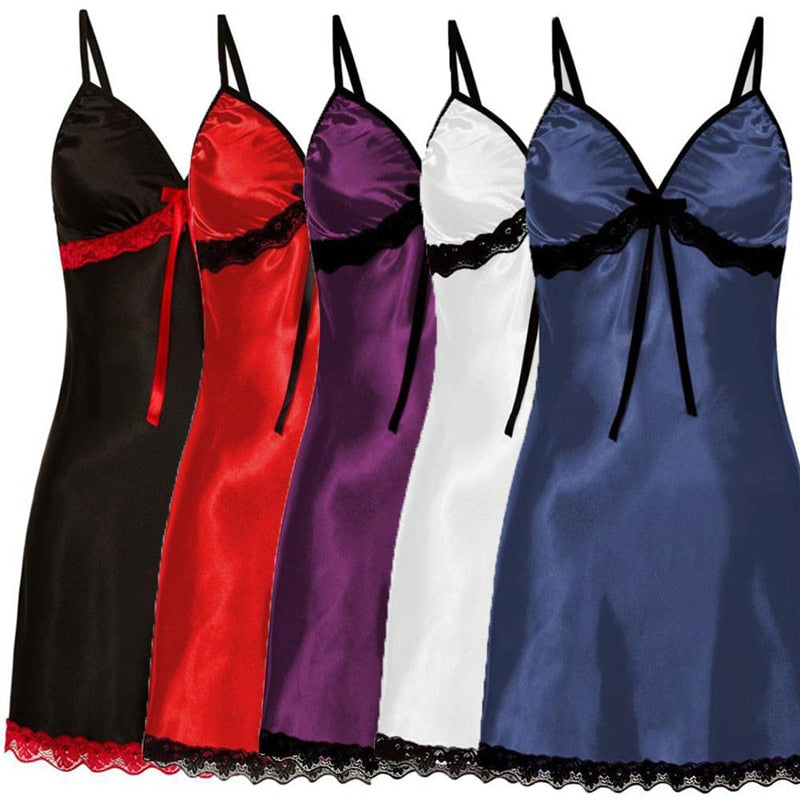 Lace Lingerie Nightgown with Adjustable Straps (Plus Size)