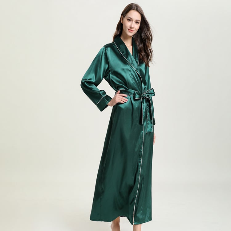Silk Lace Pajamas and Bathrobe for Home Wear
