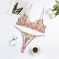 Sexy Embroidered Sheer Bra with Underwire and Cups
