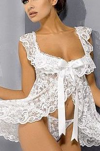 Lingerie Set with Rose Lace Detailing