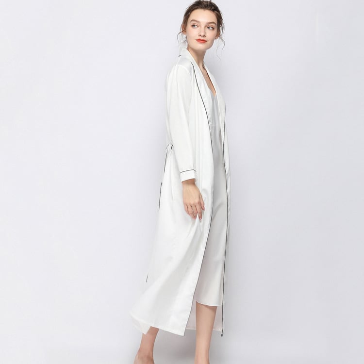 Silk Lace Pajamas and Bathrobe for Home Wear