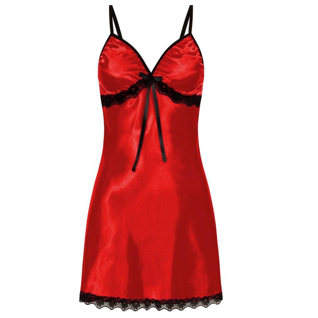 Lace Lingerie Nightgown with Adjustable Straps (Plus Size)