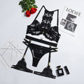 Trendy 2022 Complex Embroidered Underwire Lingerie Set