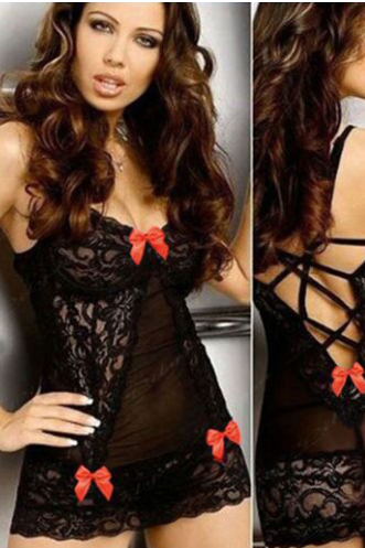 Lace Bow Lingerie Set with Butterfly Design